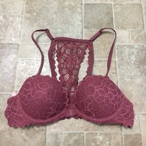 Pink Push-Up Racerback Bra
